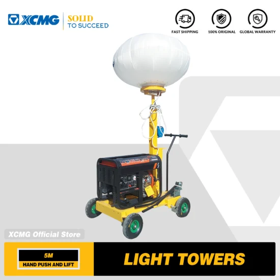 XCMG 공식 5m 2X1000W 유압 마스트 텔레스코픽 휴대용 모바일 풍선 할로겐 램프 풍선 조명 타워